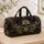 Dark Gothic Baroque Skull And Ivory Florals With Name Cartouche For Travel Lovers Quilted Weekend Bag - 4