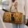 Egyptian Pharaoh Cat With Gold Ankh And Papyrus Motifs For Overnight Travel Cat Lovers Quilted Weekend Bag - 2