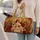 Regal Noblewoman With Red Roses And Gold Damask For Romantic Holiday Travel Gifts Quilted Weekend Bag - 2