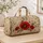 Crimson Red Poppy Botanical Garden With Your Name Accent For Retro Travel Style Women Quilted Weekend Bag - 4