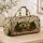 Retro Bear Camper In Evergreen Forest With String Lights For Cozy Camping Getaways Quilted Weekend Bag - 4