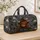 Highland Cow With Pine Boughs Gray Blue Tartan Winter Travel Gift For Rustic Women Quilted Weekend Bag - 4