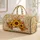 Autumn Sunflower Wheat Bouquet With Ivory Nameplate For Fall Travel And Harvest Gifts Quilted Weekend Bag - 1