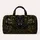Majestic Black Wolf Portrait With Gold Teal Wilderness Motifs For Travel And Gym Quilted Weekend Bag - 6