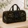 Majestic Black Wolf Portrait With Gold Teal Wilderness Motifs For Travel And Gym Quilted Weekend Bag - 4