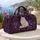 Regal White Cat With Purple Daisies Vintage Floral Overnight Getaway For Women Cat Lovers Quilted Weekend Bag - 5