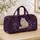Regal White Cat With Purple Daisies Vintage Floral Overnight Getaway For Women Cat Lovers Quilted Weekend Bag - 4