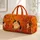Smiling Calico Cat Autumn Florals With Name For Cat Lovers And Fall Travel Style Quilted Weekend Bag - 1