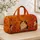 Smiling Calico Cat Autumn Florals With Name For Cat Lovers And Fall Travel Style Quilted Weekend Bag - 4