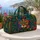 Vibrant Patchwork Cat Portrait With Teal Tropical Florals For Boho Getaways And Cat Lovers Quilted Weekend Bag - 5