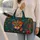 Vibrant Patchwork Cat Portrait With Teal Tropical Florals For Boho Getaways And Cat Lovers Quilted Weekend Bag - 2
