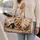Winter Yorkshire Terrier Portrait With Copper Snowflakes For Holiday Travel Dog Moms Quilted Weekend Bag - 2