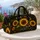 Golden Sunflower Black Baroque Florals For Beach Days Work Trips And Gifting For Her Quilted Weekend Bag - 5