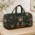 Cute Tablet Kitten In Blue Hood With Teal Autumn Vines For Cat Lover Fall Holiday Trips Quilted Weekend Bag - 4