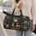 Cute Tablet Kitten In Blue Hood With Teal Autumn Vines For Cat Lover Fall Holiday Trips Quilted Weekend Bag - 2