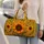 Bohemian Sunflower Garden With Olive Vines For Summer Travel And Beach Days Style Quilted Weekend Bag - 2
