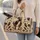 Art Deco Flapper Portrait With Peacock Feathers For Vintage Glamour Getaway Lovers Quilted Weekend Bag - 2