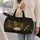 Vintage Books And Daisies On Black Botanical Literary Travel Style For Avid Readers Quilted Weekend Bag - 2