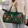 Jewel Tone Parrot With Hibiscus Tropical Resort Travel Style For Island Getaways Quilted Weekend Bag - 2