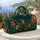 Jewel Tone Parrot With Hibiscus Tropical Resort Travel Style For Island Getaways Quilted Weekend Bag - 5