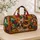 French Bulldog Mosaic Portrait With Autumn Travel Vibes For Dog Moms And Pet Lovers Quilted Weekend Bag - 4