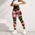 Black Hibiscus Gold Chain Motif For Resort Travel, Evening Wear And Statement Style Leggings - 6