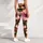 Black Hibiscus Gold Chain Motif For Resort Travel, Evening Wear And Statement Style Leggings - 5