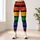 Abstract Rainbow Brushstroke Color Block Streetwear For Yoga Workouts And Festivals Leggings - 6