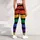Abstract Rainbow Brushstroke Color Block Streetwear For Yoga Workouts And Festivals Leggings - 4