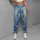 Vintage Blue Rose Floral Yoga And Fitness Wear for Bohemian Garden Style Lovers Leggings - 4