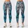 Abstract Cyan Chevron Urban Paint Distress For Yoga Running Gym Training Wear Women Leggings - 1