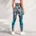 Abstract Cyan Chevron Urban Paint Distress For Yoga Running Gym Training Wear Women Leggings - 5