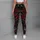 Gothic Red Roses Silver Vines For Romantic Date Night And Alternative Fashion Lovers Leggings - 5