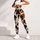 Espresso Brown Cowhide Abstract Style for Western Casual Wear and Everyday Outfits Leggings - 6