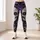 Violet Sugar Skull Peonies For Gothic Festival Style And Day Of The Dead Fashion Fans Leggings - 6