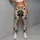 Black Canine Paw Trail On Ivory Camo For Hiking Dog Moms Outdoor Fitness Daily Wear Leggings - 4