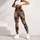 Vintage Burgundy Floral Collage High Waist Activewear For Women Leggings - 5