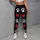 Black White Paw Prints And Scarlet Hearts for Dog Mom Chic Casual Everyday Wear Women Leggings - 4