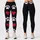 Black White Paw Prints And Scarlet Hearts for Dog Mom Chic Casual Everyday Wear Women Leggings - 1