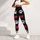 Black White Paw Prints And Scarlet Hearts for Dog Mom Chic Casual Everyday Wear Women Leggings - 6