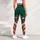 Emerald Pine Garland And Candy Cane Stripes For Christmas Yoga And Winter Workouts Leggings - 4
