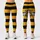 Golden Bumblebees On Honey Yellow And Charcoal Stripes For Everyday Casual Wear Women Leggings - 1