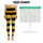 Golden Bumblebees On Honey Yellow And Charcoal Stripes For Everyday Casual Wear Women Leggings - 3