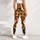 Retro Earth Tone Flowing Curves For Everyday Yoga Studio And Casual Wear For Women Leggings - 4