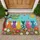 Seven Smiling Cats Garden Flowers - Home Decor Gift for Cat Lover Doormat - 1