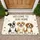 Three Happy Puppies Welcome Home Hearts Dog Bones - Home Decor Gift for Dog Lover Doormat - 1