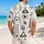 Monochrome Folk Geometric Motifs for Resort Travel, Beach Parties and Vacation Style Hawaiian Shirt - 2