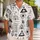 Monochrome Folk Geometric Motifs for Resort Travel, Beach Parties and Vacation Style Hawaiian Shirt - 1