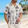 Monochrome Folk Geometric Motifs for Resort Travel, Beach Parties and Vacation Style Hawaiian Shirt - 6