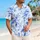 Indigo Blue Tropical Florals For Resort Vacations And Coastal Getaways For Women Hawaiian Shirt - 6
